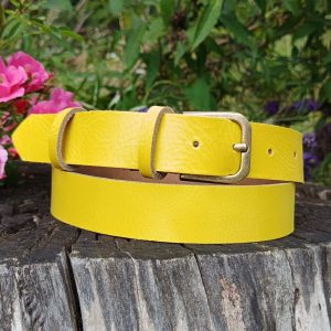 Ledergürtel, Shine Effekt - gelb